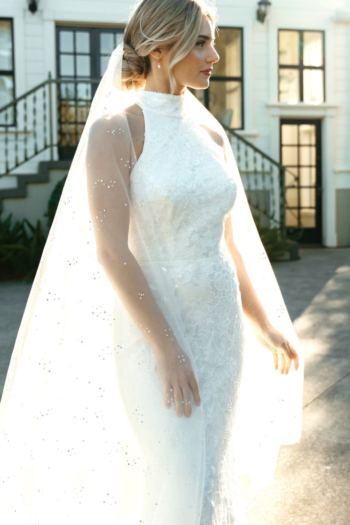 stella york halter wedding dress Sexy Halterneck Column Bridal Dress in Lace