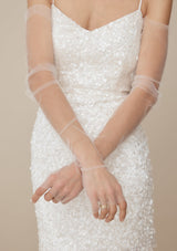 Bridal Wrap and Gloves in Tulle